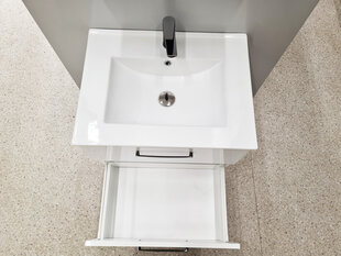 Навесной шкафчик для ванной с раковиной POKR6-BG цена и информация | Шкафчики для ванной | pigu.lt