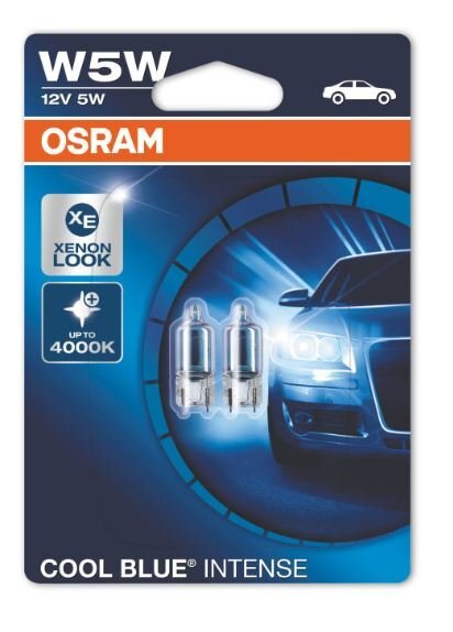 Automobilinės lemputės Osram Cool Blue Intense W5W, 2 vnt. kaina ir informacija | Automobilių lemputės | pigu.lt