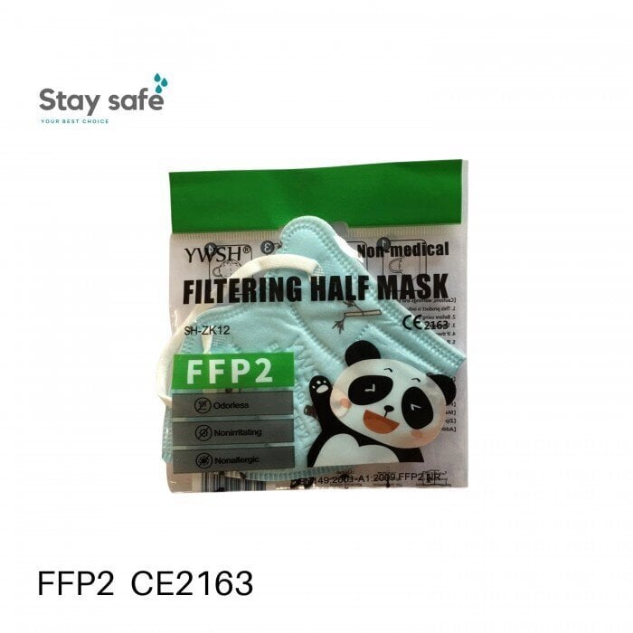 Vaikiškas respiratorius FFP2 Panda, 10 vnt kaina ir informacija | Pirmoji pagalba | pigu.lt
