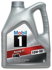 Моторное масло для мотоциклов Mobil 1 Racing 4T 15W-50, 4л цена и информация | Mobil Товары для сада | pigu.lt