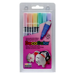 Markeriai įvairių paviršių dekoravimui Marvy Decocolor Paint Marker Fine #200-6B Pastel, 6 vnt. цена и информация | Принадлежности для рисования, лепки | pigu.lt