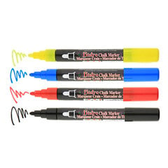 Kreidinis markeris Marvy Bistro Chalk Marker plonu antgaliu, #482 Fluo Yellow, 1 vnt. цена и информация | Принадлежности для рисования, лепки | pigu.lt