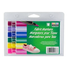 Markeriai tekstilei teptukiniu galiuku Fabric Marker Brush #530-6E Bright, 6 vnt. kaina ir informacija | Piešimo, tapybos, lipdymo reikmenys | pigu.lt