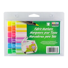 Markeriai tekstilei teptukiniu galiuku Fabric Marker Brush Fluo #530-6C, 6vnt., цена и информация | Принадлежности для рисования, лепки | pigu.lt