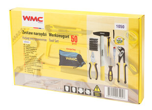 Įrankių rinkinys 50 dalių, WMC tools, 1050 kaina ir informacija | Mechaniniai įrankiai | pigu.lt
