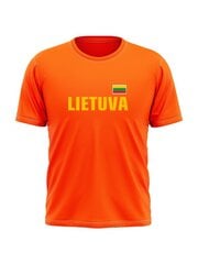 Marškinėliai vaikams oranžiniai su Vyčiu ant nugaros kaina ir informacija | Lietuviška sirgalių atributika | pigu.lt
