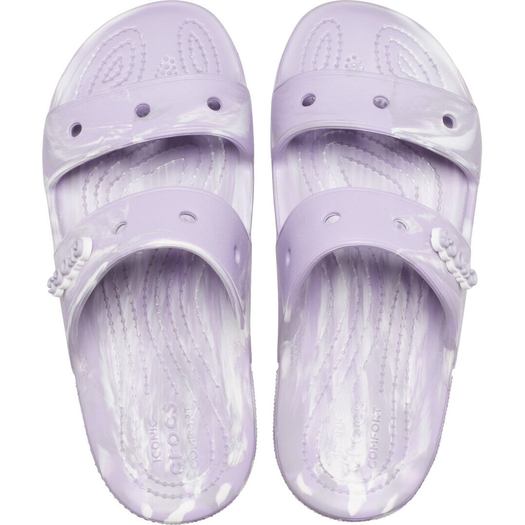 Šlepetės moterims Crocs™ Classic Marbled 167695, violetinės kaina ir informacija | Šlepetės moterims | pigu.lt
