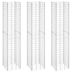 Aukšti gabionų loveliai, 3vnt., 30x30x150cm, geležis kaina ir informacija | Vazonėliai daiginimui ir persodinimui | pigu.lt