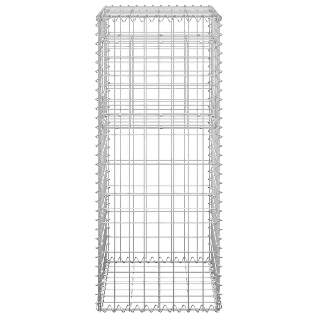 Gabionų krepšių kolonos, 2vnt., 40x40x100cm, geležis цена и информация | Tvoros ir jų priedai | pigu.lt