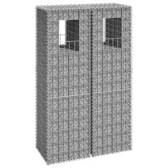 Gabionų krepšių kolonos, 2vnt., 40x40x140cm, geležis kaina ir informacija | Tvoros ir jų priedai | pigu.lt