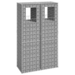 Gabionų krepšių kolonos, 2vnt., 50x50x180cm, geležis kaina ir informacija | Tvoros ir jų priedai | pigu.lt