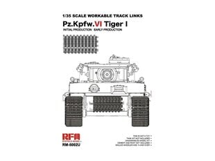 Сборная пластиковая модель RFM - Tiger I Initial Production / Early Production Up-grade Ver. Workable Track Links, 1/35, 5002U цена и информация | Конструкторы и кубики | pigu.lt