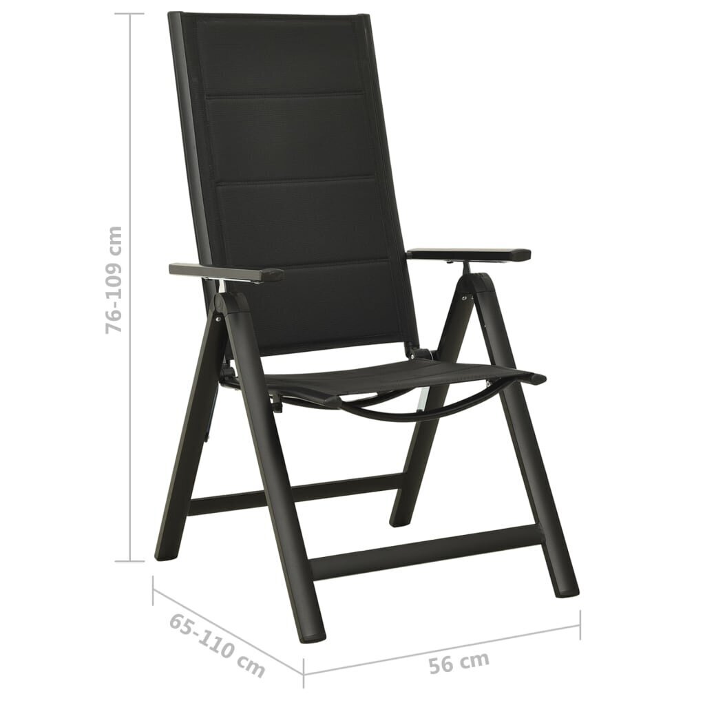 Bistro vidaXL baldų komplektas, juodos spalvos kaina ir informacija | Lauko baldų komplektai | pigu.lt