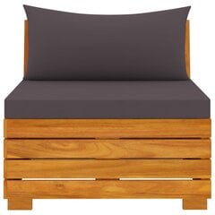 Keturvietė sodo sofa su pagalvėlėmis, akacijos medienos masyvas kaina ir informacija | Lauko baldų komplektai | pigu.lt