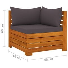 Keturvietė sodo sofa su pagalvėlėmis, akacijos medienos masyvas цена и информация | Комплекты уличной мебели | pigu.lt