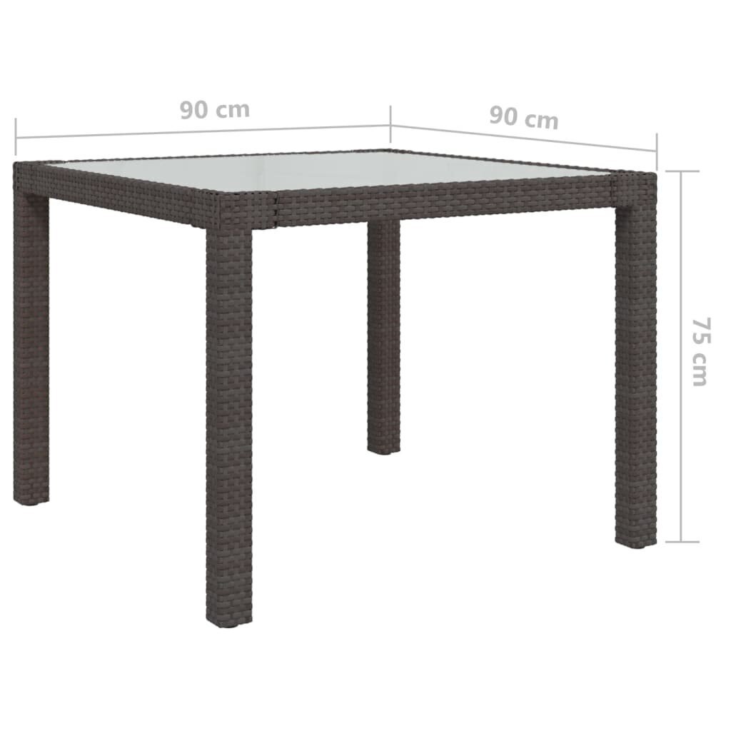 Sodo stalas, rudas, 90x90x75 cm kaina ir informacija | Lauko stalai, staliukai | pigu.lt