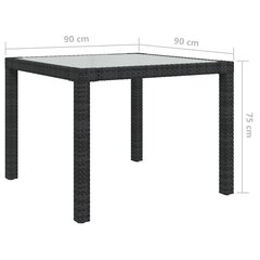 Sodo stalas, juodas, 90x90x75 cm цена и информация | Садовые столы, столики | pigu.lt