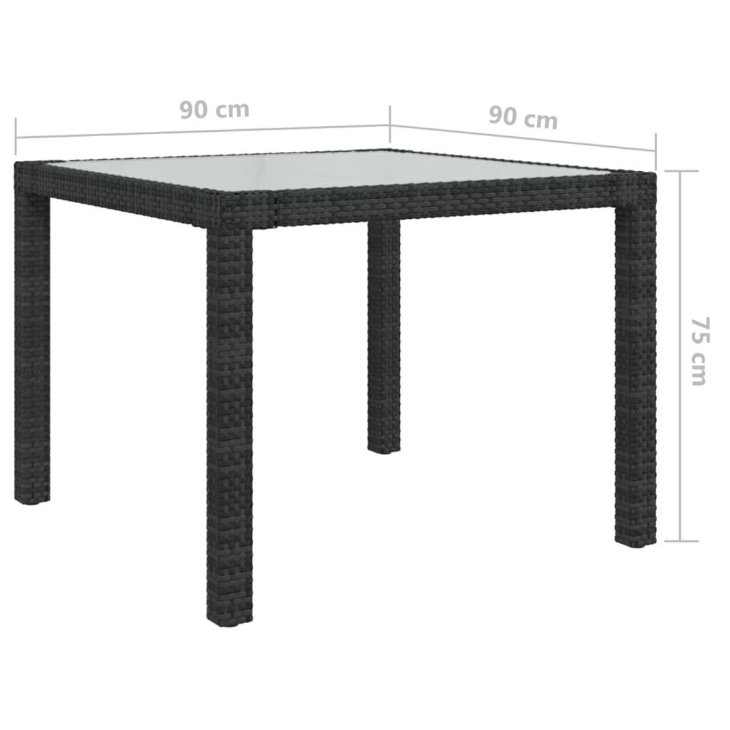 Sodo stalas, juodas, 90x90x75 cm kaina ir informacija | Lauko stalai, staliukai | pigu.lt