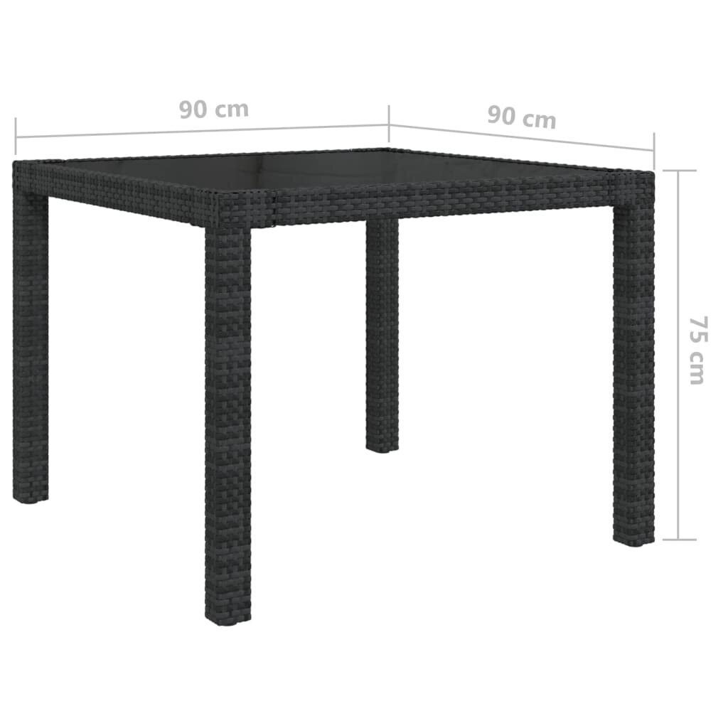 Sodo stalas, juodas, 90x90x75 cm kaina ir informacija | Lauko stalai, staliukai | pigu.lt