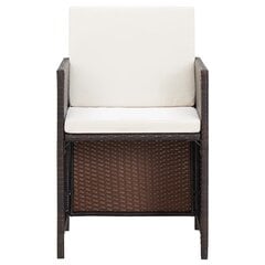 Kėdžių ir taburečių komplektas, 4 dalių, rudas kaina ir informacija | Lauko baldų komplektai | pigu.lt