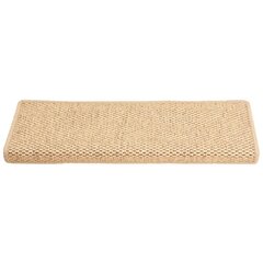 vidaXL Lipnūs laiptų kilimėliai, 15vnt., šviesios smėlio, 65x25cm kaina ir informacija | Kilimai | pigu.lt
