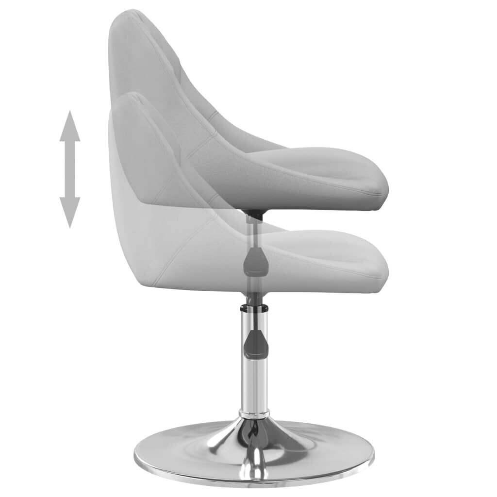 Pasukamos valgomojo kėdės, 2vnt., šviesiai pilkos, aksomas kaina ir informacija | Virtuvės ir valgomojo kėdės | pigu.lt