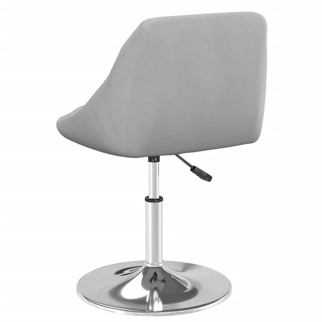 Pasukamos valgomojo kėdės, 2vnt., šviesiai pilkos, aksomas kaina ir informacija | Virtuvės ir valgomojo kėdės | pigu.lt
