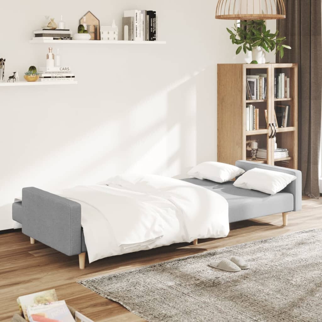 Dvivietė sofa-lova, pilka kaina ir informacija | Sofos | pigu.lt