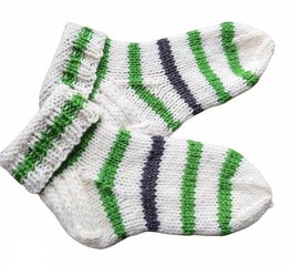 Детские носки ручной вязки, длина стопы 2 года - ок. 13 - 15 см. цена и информация | Колготки, носочки для новорожденных | pigu.lt