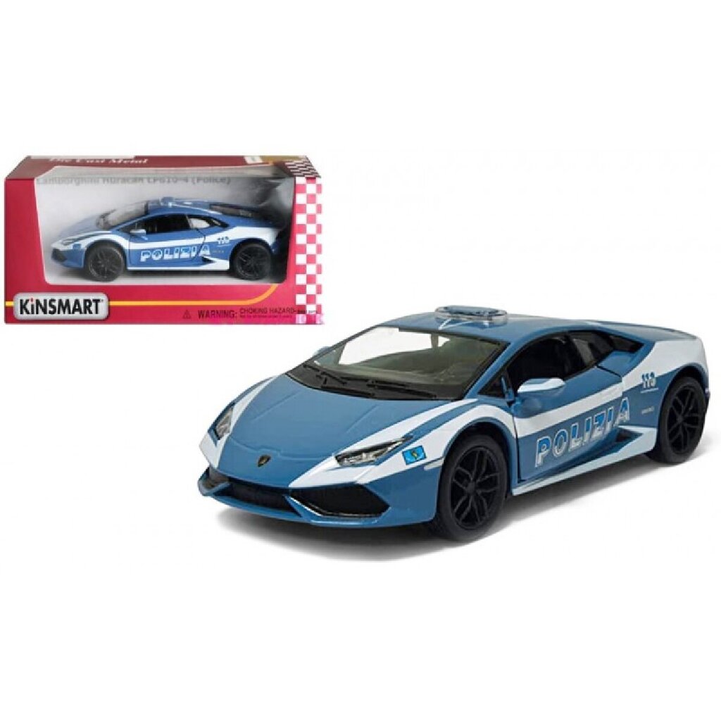 Metalinis policijos modeliukas Lamborghini Huracan LP610-4 1:36, 1981 kaina ir informacija | Žaislai berniukams | pigu.lt