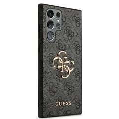 Originalus dėklas GUESS su dideliu metaliniu logotipu Samsung Galaxy S22 Ultra, pilka kaina ir informacija | Telefono dėklai | pigu.lt