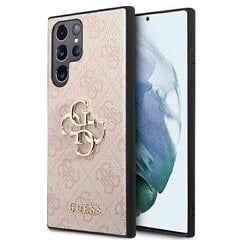 Оригинальный чехол GUESS с крупным металлическим логотипом для Samsung Galaxy S22 Ultra, розовый цена и информация | Чехлы для телефонов | pigu.lt