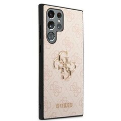 Оригинальный чехол GUESS с крупным металлическим логотипом для Samsung Galaxy S22 Ultra, розовый цена и информация | Чехлы для телефонов | pigu.lt