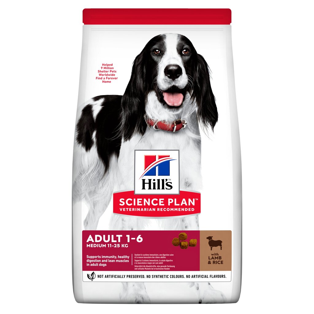 Hill's Science Plan Medium Adult ėdalas šunims su ėriena ir ryžiais, 18 kg kaina ir informacija | Sausas maistas šunims | pigu.lt