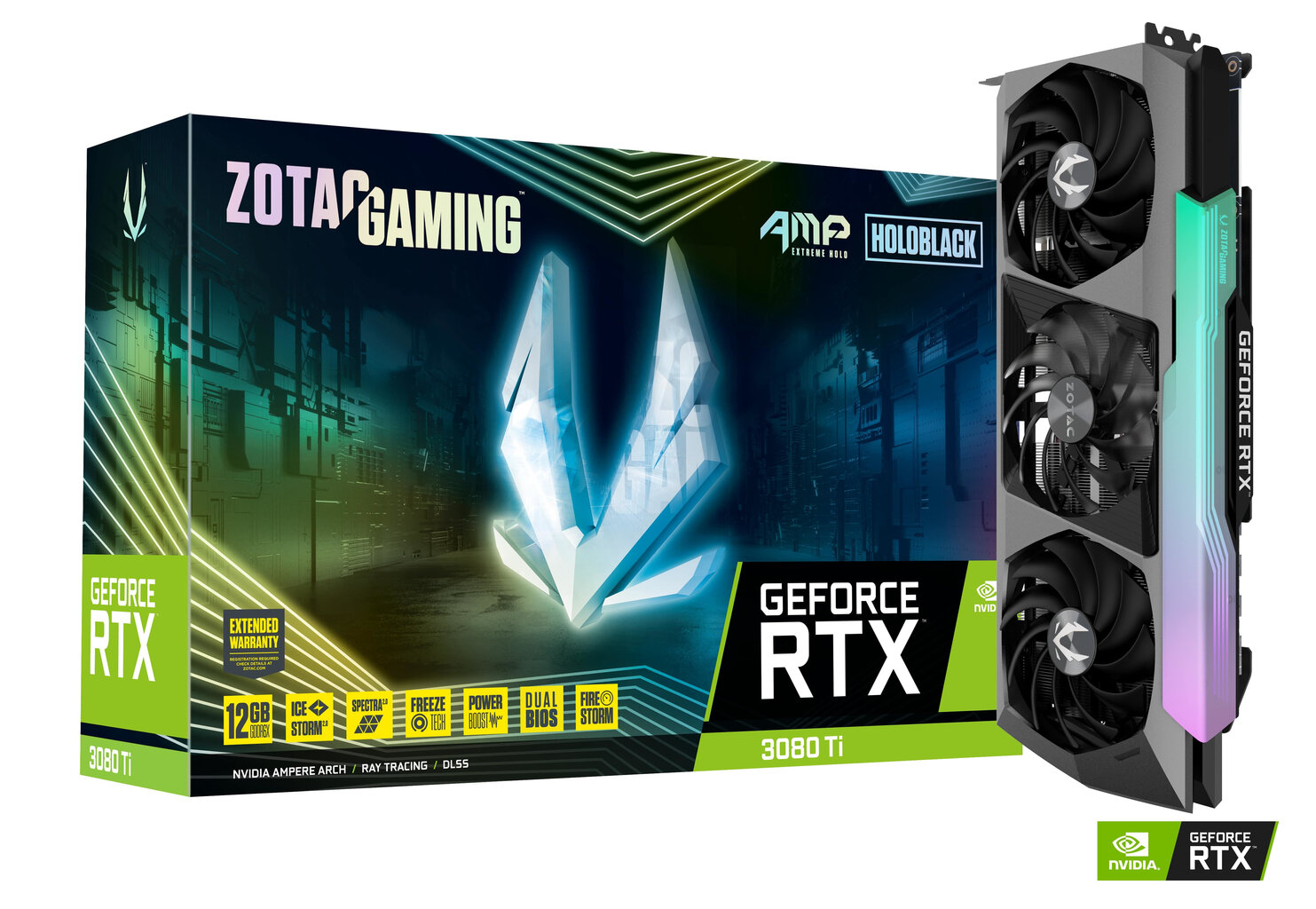 Zotac RTX 3080 Ti AMP Extreme Holo ZT-A30810B-10P kaina ir informacija | Vaizdo plokštės (GPU) | pigu.lt