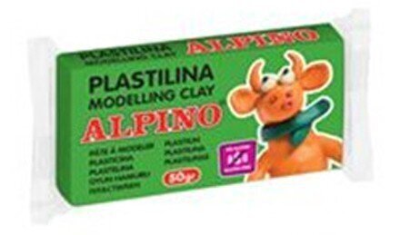 Plastilinas Alpino, žalias, 50g kaina ir informacija | Piešimo, tapybos, lipdymo reikmenys | pigu.lt
