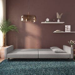 Dvivietė lova su dvejomis pagalvėmis, pilka kaina ir informacija | Sofos | pigu.lt