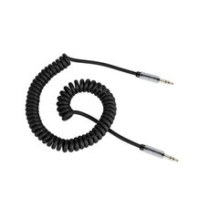 стерео джек 3,5 вилка - вилка 1,5 м пружинный кабель kruger&matz цена и информация | Кабели и провода | pigu.lt