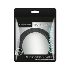 jack 3.5 stereo plug - 2rca 1m kruger&matz basic cable цена и информация | Кабели и провода | pigu.lt