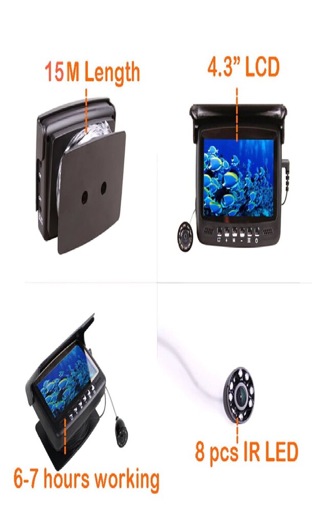 4,3 colio povandeninės žvejybos kameros DVR цена и информация | Išmanioji technika ir priedai | pigu.lt