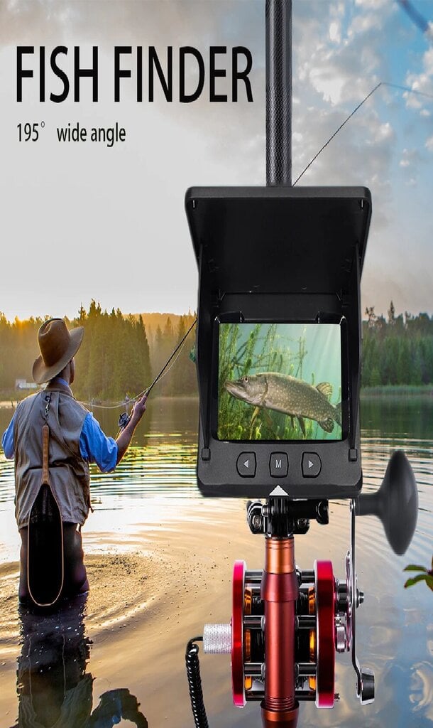 4,3 colio povandeninė naktinio matymo vaizdo žvejybos kamera 1000TVL 195° kaina ir informacija | Išmanioji technika ir priedai | pigu.lt