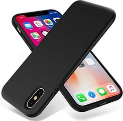 Dėklas telefonui LIQUID SILICONE case for Iphone X, juodas kaina ir informacija | Telefono dėklai | pigu.lt