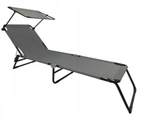 Складной лежак с навесом Relax, Темно-серый цена и информация | Шезлонги | pigu.lt