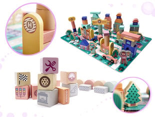 Развивающий пазл из деревянных кубиков - гоночная трасса (160 деталей) цена и информация | Развивающие игрушки | pigu.lt