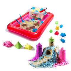 Кинетический песок в коробке (2 кг) с 16 формами, розовый цена и информация | Развивающие игрушки | pigu.lt