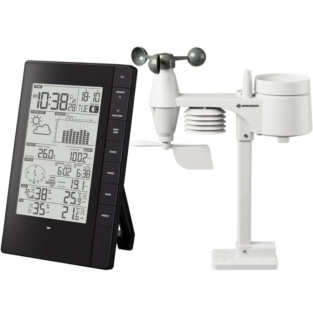 Meteorologinė stotelė Bresser PC Weather Station, su penki viename išoriniais jutikliais kaina ir informacija | Meteorologinės stotelės, termometrai | pigu.lt