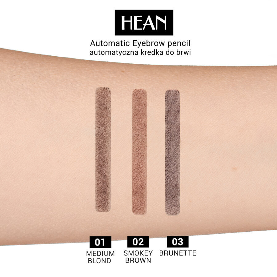 Automatinis antakių pieštukas Hean Automatic Eyebrow 02 Smokey Brown, 1.2 g kaina ir informacija | Antakių dažai, pieštukai | pigu.lt