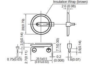 Panasonic VL2020-1HF Baterija, 20mAh, 3.0V kaina ir informacija | Elementai | pigu.lt