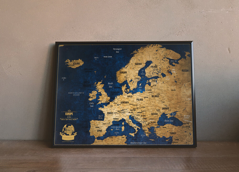 Europos žemėlapis su smeigtukais 59,5 x 42 cm kaina ir informacija | Žemėlapiai | pigu.lt