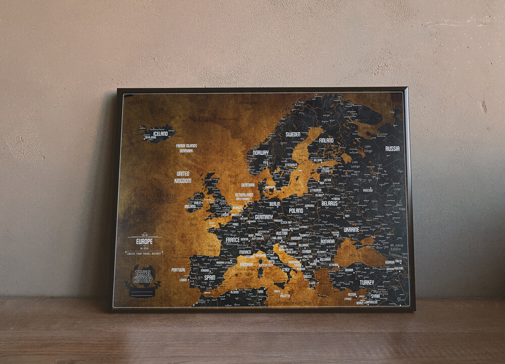 Europos žemėlapis su smeigtukais 42 x 29,7 cm цена и информация | Žemėlapiai | pigu.lt